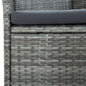 Set da Pranzo da Giardino 5 pz con Cuscini in Polyrattan Grigio cod mxl 42010