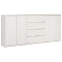 Credenze 3 pz in Legno Massello di Pino Bianco 3094813