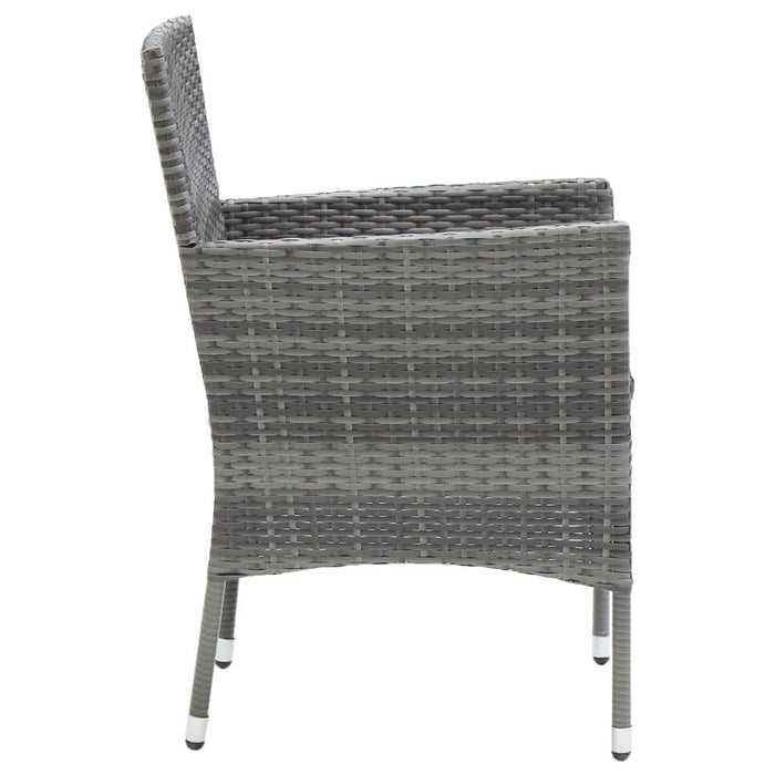 Set da Pranzo per Giardino 5 pz con Cuscini Polyrattan Grigio 3094981