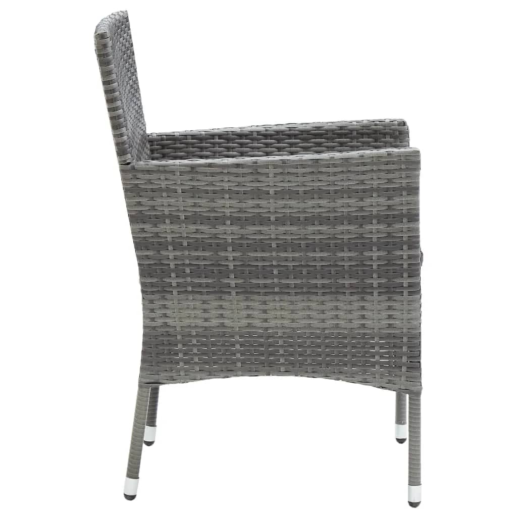 Set da Pranzo da Giardino 7 pz con Cuscini in Polyrattan Grigio 3094982