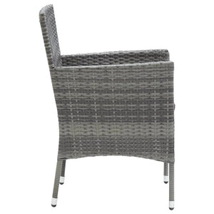 Set da Pranzo da Giardino 7 pz con Cuscini in Polyrattan Grigio 3094982