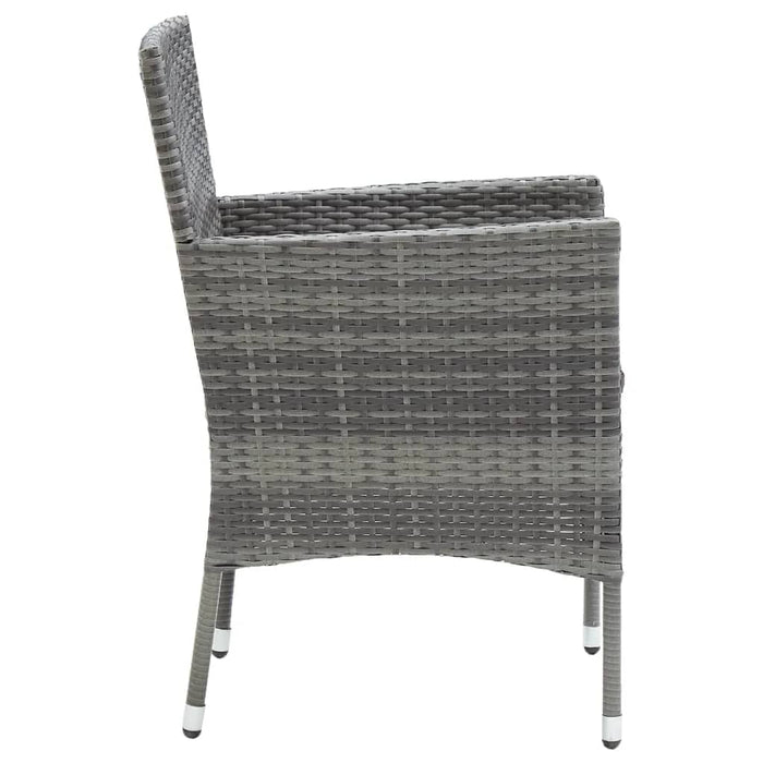 Set da Pranzo da Giardino 7 pz con Cuscini in Polyrattan Grigio 3094982