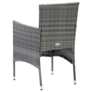 Set da Pranzo da Giardino 7 pz con Cuscini in Polyrattan Grigio 3094982