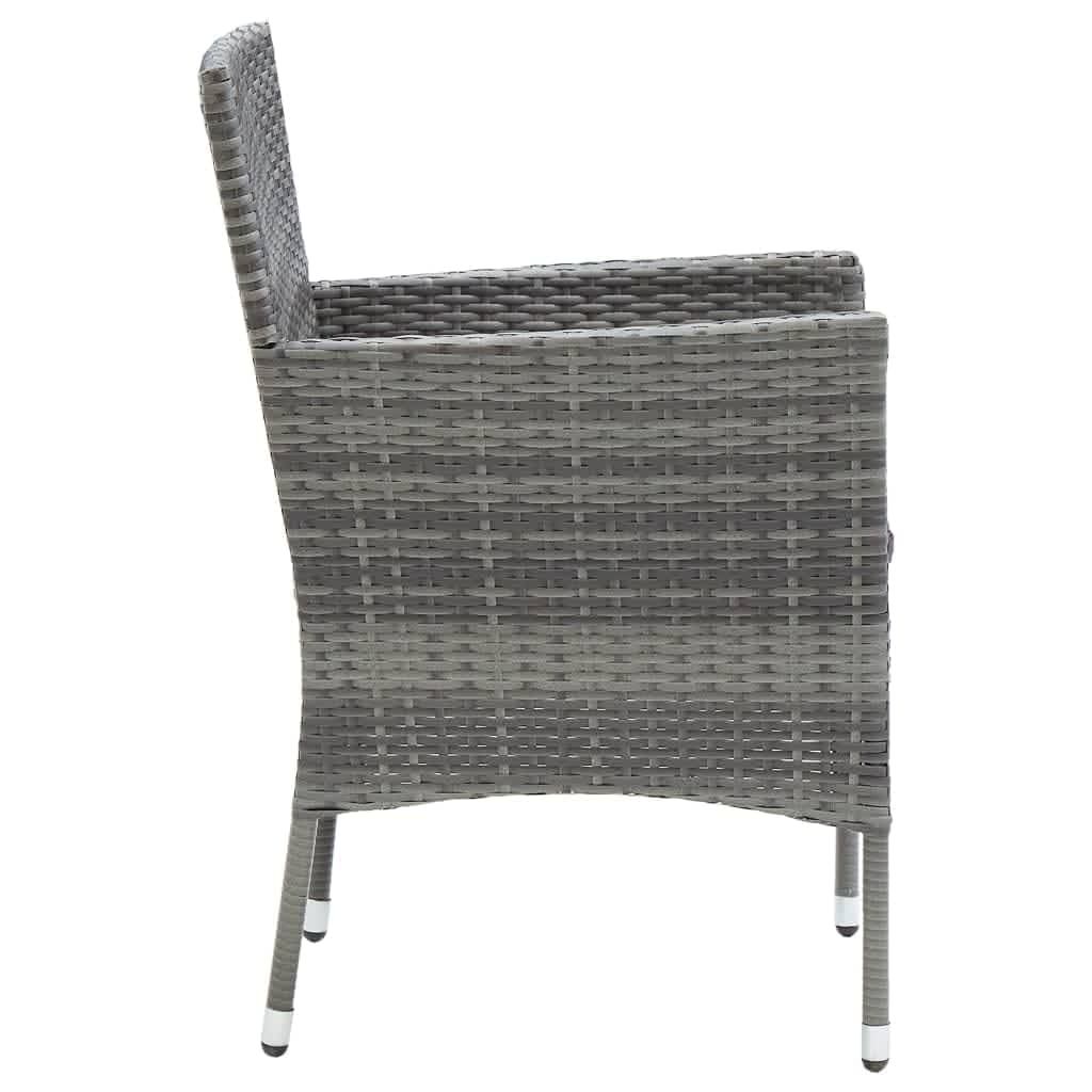 Set Pranzo da Giardino 9 pz con Cuscini in Polyrattan Grigio 3094984