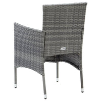 Set Pranzo da Giardino 9 pz con Cuscini in Polyrattan Grigio 3094984