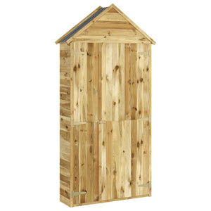Capanno Giardino Attrezzi 107x37x220cm Pino Massello Impregnato 318192