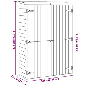 Capanno Giardino Attrezzi 123x50x171cm Pino Massello Impregnato cod mxl 65859