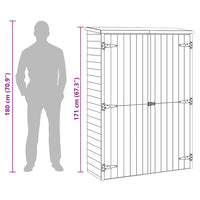 Capanno Giardino Attrezzi 123x50x171cm Pino Massello Impregnato cod mxl 65859