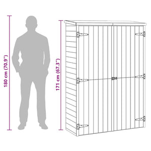 Capanno Giardino Attrezzi 123x50x171cm Pino Massello Impregnato cod mxl 65859