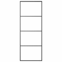 Porta Scorrevole Vetro Smerigliato ESG Alluminio 76x205 cm Nera 151655