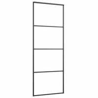 Porta Scorrevole Vetro Smerigliato ESG Alluminio 76x205 cm Nera 151655