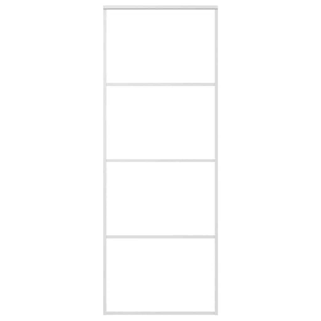 Porta Scorrevole in Vetro ESG e Alluminio 76x205 cm Bianca 151656