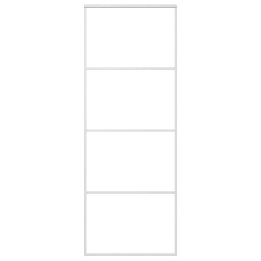 Porta Scorrevole in Vetro ESG e Alluminio 76x205 cm Bianca 151656