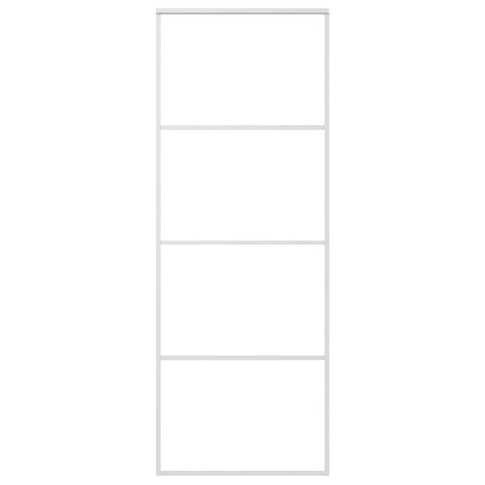 Porta Scorrevole in Vetro ESG e Alluminio 76x205 cm Bianca 151656