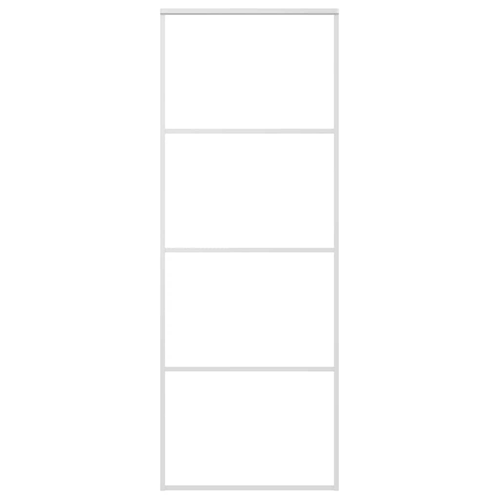 Porta Scorrevole in Vetro ESG e Alluminio 75x205 cm Bianca 151657