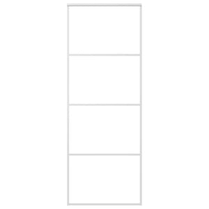 Porta Scorrevole in Vetro ESG e Alluminio 75x205 cm Bianca 151657