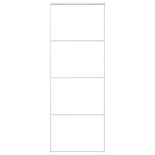 Porta Scorrevole in Vetro ESG e Alluminio 75x205 cm Bianca cod mxl 71613