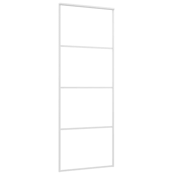 Porta Scorrevole in Vetro ESG e Alluminio 75x205 cm Bianca 151657
