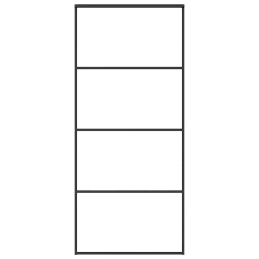 Porta Scorrevole Vetro Smerigliato ESG Alluminio 90x205 cm Neracod mxl 127684