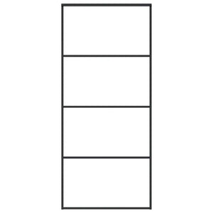 Porta Scorrevole Vetro Smerigliato ESG Alluminio 90x205 cm Nera 151659