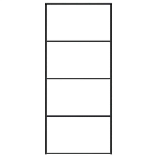 Porta Scorrevole Vetro Smerigliato ESG Alluminio 90x205 cm Nera 151659