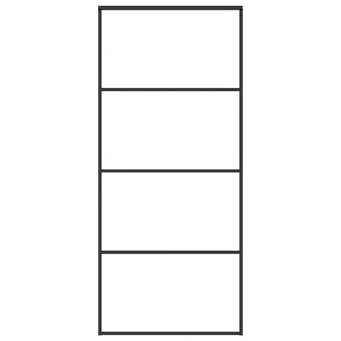 Porta Scorrevole Vetro Smerigliato ESG Alluminio 90x205 cm Nera 151659