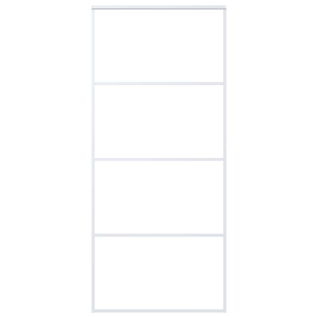 Porta Scorrevole in Vetro ESG e Alluminio 90x205cm Bianca 151660