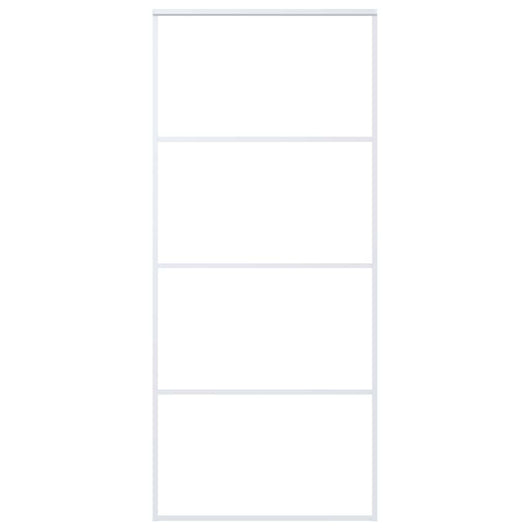 Porta Scorrevole in Vetro ESG e Alluminio 90x205cm Bianca 151660