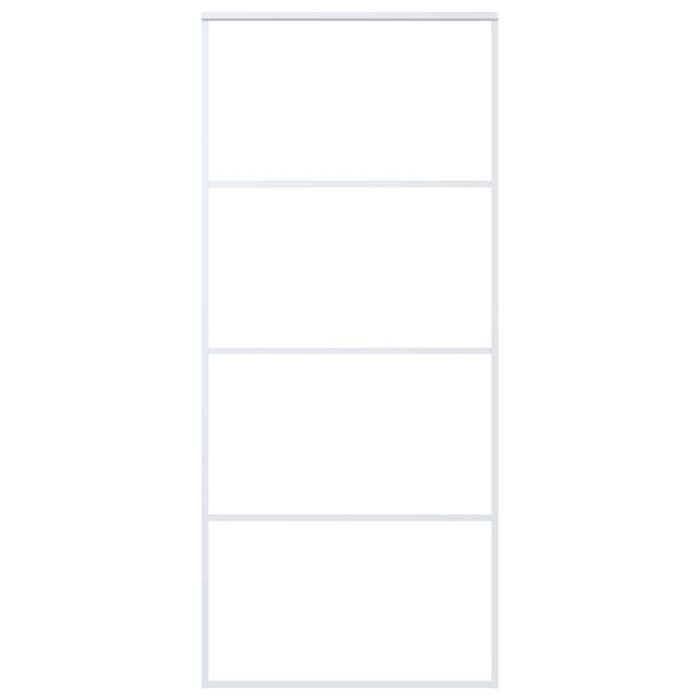 Porta Scorrevole in Vetro ESG e Alluminio 90x205cm Bianca 151660