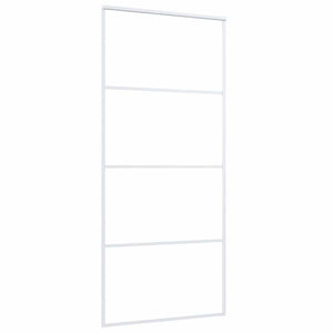 Porta Scorrevole in Vetro ESG e Alluminio 90x205cm Bianca 151660