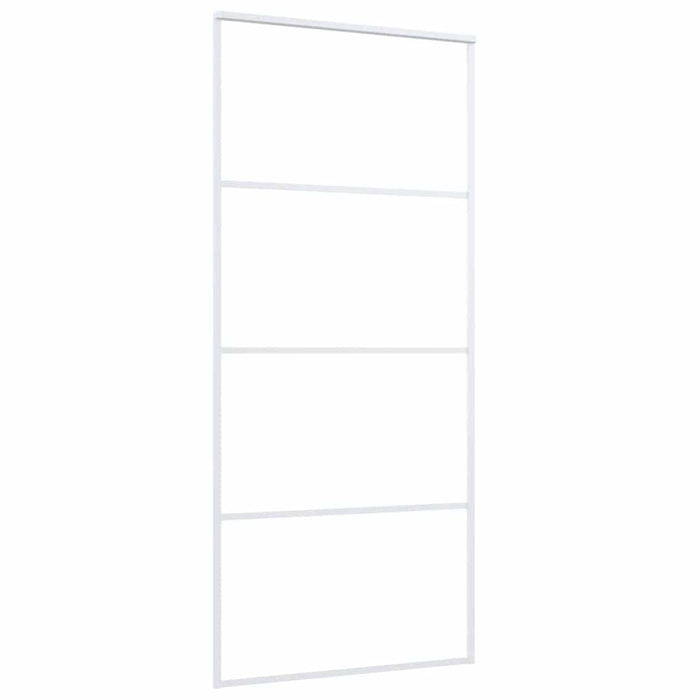 Porta Scorrevole in Vetro ESG e Alluminio 90x205cm Bianca 151660