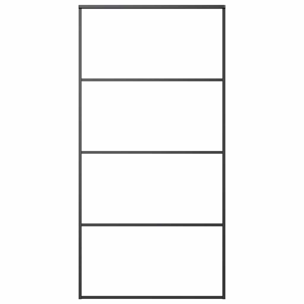 Porta Scorrevole in Vetro ESG e Alluminio 102,5x205 cm Nera cod mxl 77097