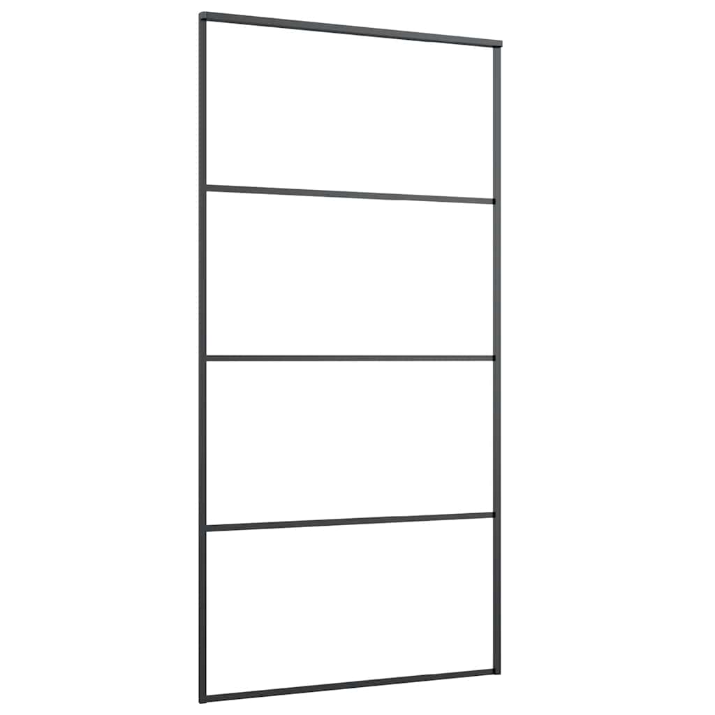 Porta Scorrevole in Vetro ESG e Alluminio 102,5x205 cm Nera cod mxl 77097