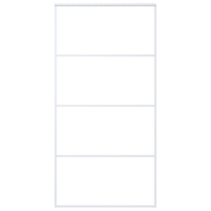 Porta Scorrevole in Vetro ESG e Alluminio 102,5x205 cm Bianca 151664