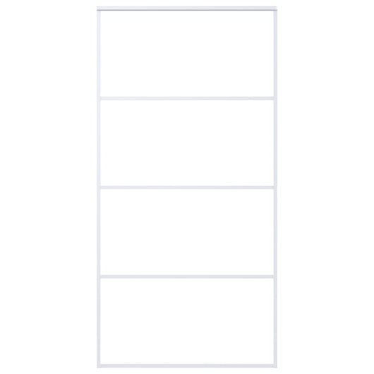 Porta Scorrevole in Vetro ESG e Alluminio 102,5x205 cm Bianca 151664