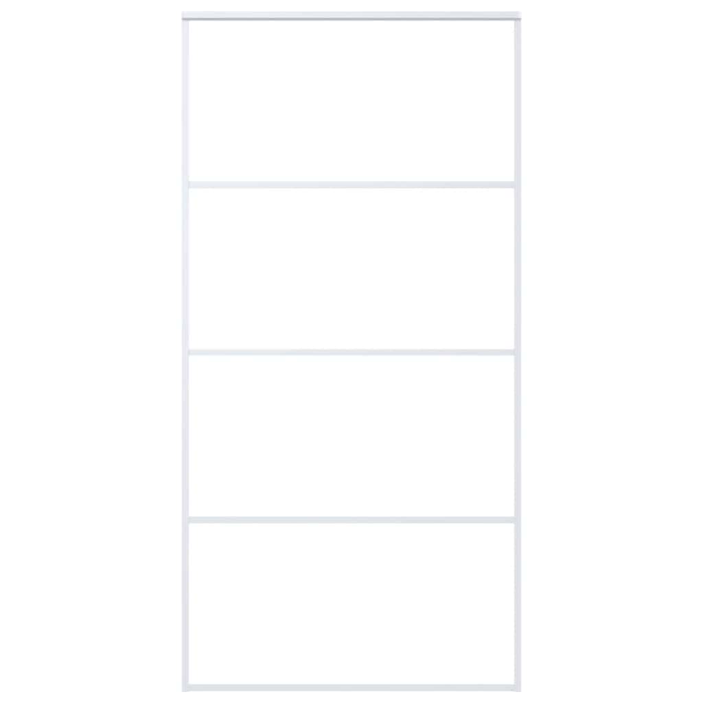 Porta Scorrevole in Vetro ESG e Alluminio 102,5x205 cm Bianca cod mxl 76346