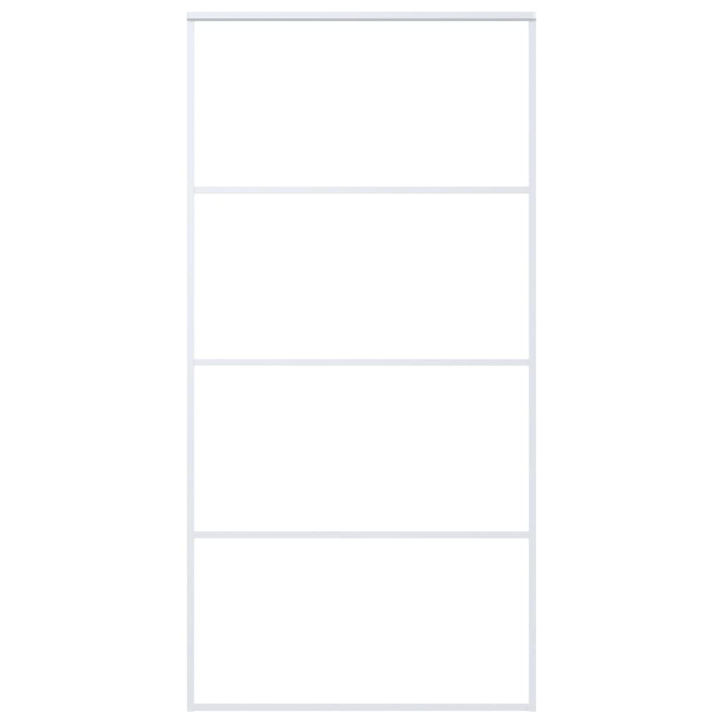 Porta Scorrevole in Vetro ESG e Alluminio 102,5x205 cm Bianca 151665