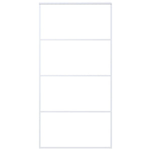 Porta Scorrevole in Vetro ESG e Alluminio 102,5x205 cm Bianca 151665