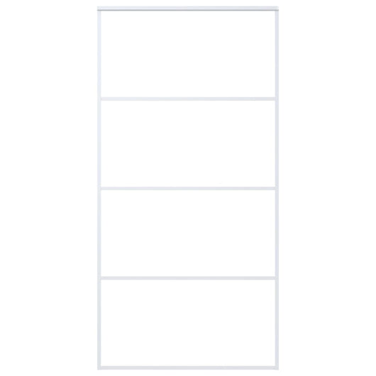 Porta Scorrevole in Vetro ESG e Alluminio 102,5x205 cm Bianca 151665