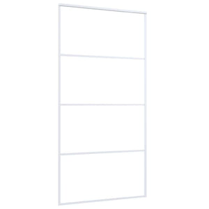 Porta Scorrevole in Vetro ESG e Alluminio 102,5x205 cm Bianca 151665
