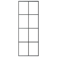 Porta Scorrevole Nera 76x205 cm in Vetro ESG e Alluminio 151666