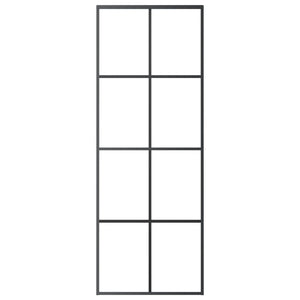 Porta Scorrevole Nera 76x205 cm in Vetro ESG e Alluminio 151666