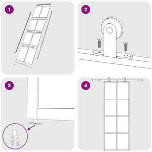 Porta Scorrevole Nera 76x205 cm in Vetro ESG e Alluminio 151666
