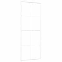 Porta Scorrevole in Vetro ESG e Alluminio 76x205 cm Bianca 151668