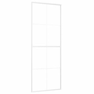 Porta Scorrevole in Vetro ESG e Alluminio 76x205 cm Bianca 151668