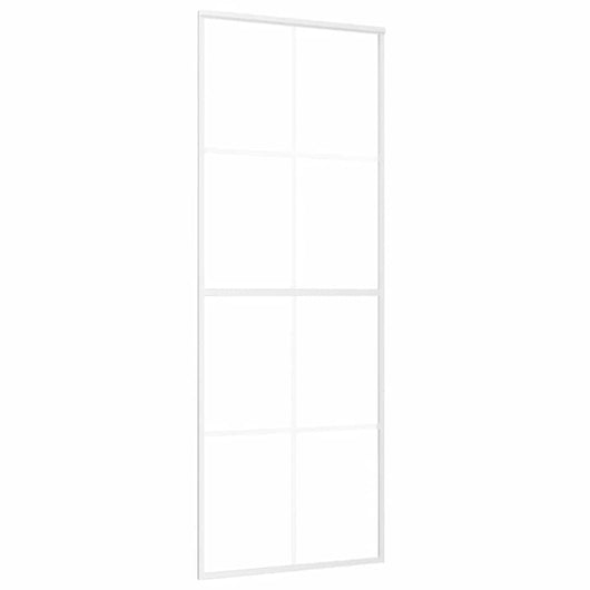 Porta Scorrevole in Vetro ESG e Alluminio 76x205 cm Bianca 151668