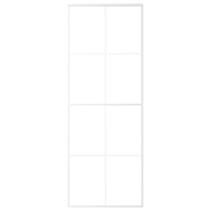 Porta Scorrevole in Vetro ESG e Alluminio 76x205 cm Bianca 151668