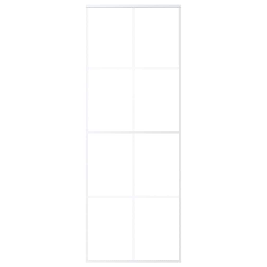 Porta Scorrevole in Vetro ESG e Alluminio 76x205 cm Bianca cod mxl 64140