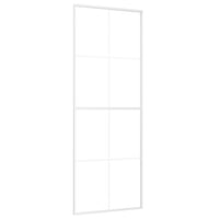 Porta Scorrevole in Vetro ESG e Alluminio 76x205 cm Bianca 151669