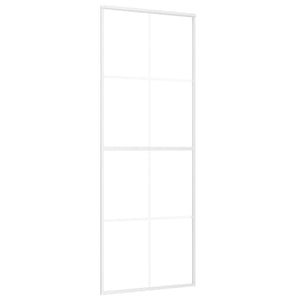 Porta Scorrevole in Vetro ESG e Alluminio 76x205 cm Bianca 151669